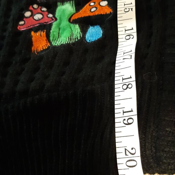 Social Collision Rainbow Icon Crop Knit Black Cardigan XL - Picture 7 of 13